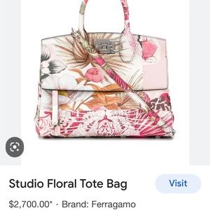FERRAGAMO STUDIO FLORAL GANCINI BAG NEW $2700